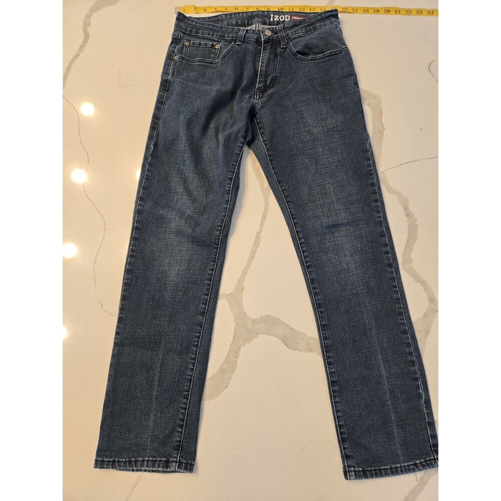 IZOD Men's 30x30 Comfort Stretch Straight Leg Jeans Dark Wash Indigo